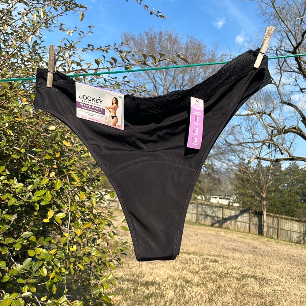 NWT 3XL Jockey generation Worry Proof Period Underwear 2-Pack Microfiber Thongs